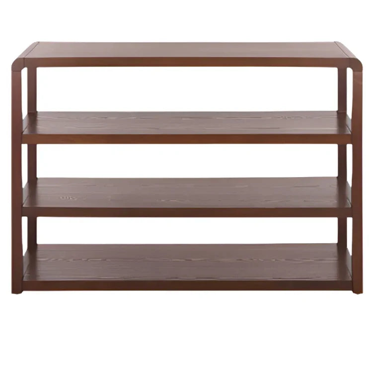 Omara Wood Console Table in Walnut with 4 Shelves - The Mayfair Hall