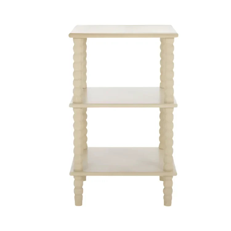 Dylin Wood Accent Table in Sand with 3 Shelves - The Mayfair Hall