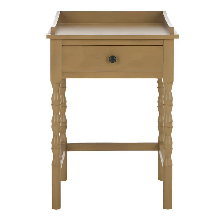 Astaroth Wood Accent Table in Desert Brown - The Mayfair Hall