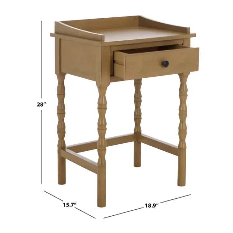 Astaroth Wood Accent Table in Desert Brown - The Mayfair Hall