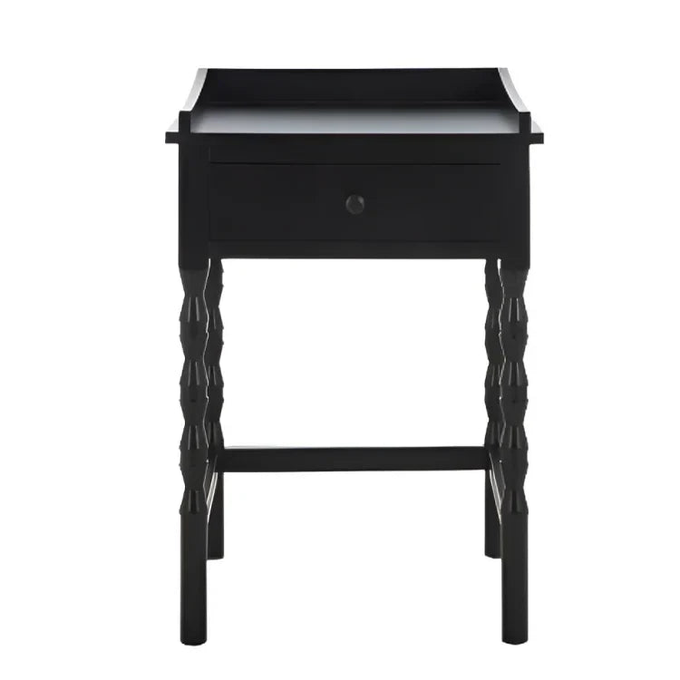 Astaroth Wood Accent Table in Matte Black - The Mayfair Hall