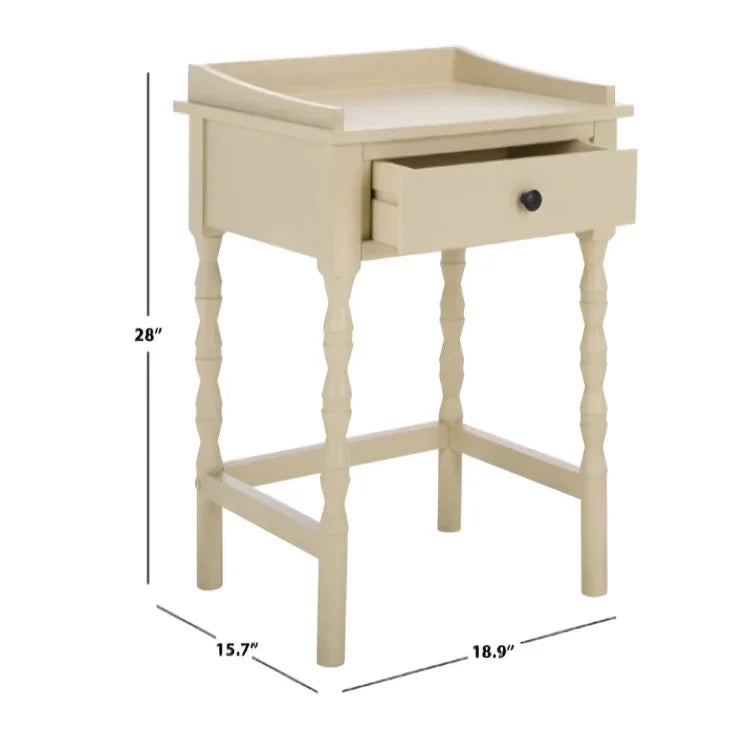 Astaroth Wood Accent Table in Sand - The Mayfair Hall