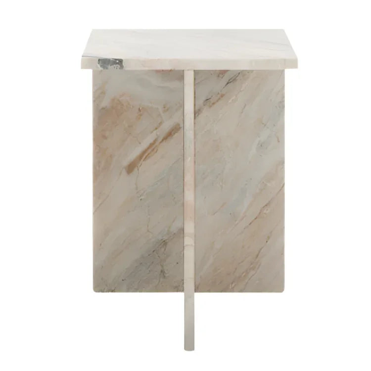 Udo Marble Accent Table in Brown and Gray - The Mayfair Hall