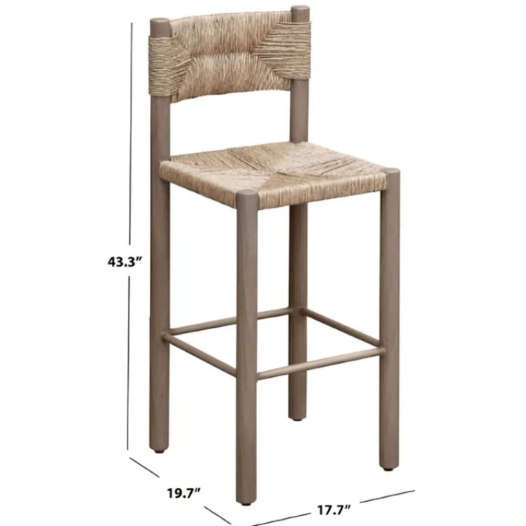 Romona Rattan Outdoor Bar Stool in Brown - The Mayfair Hall