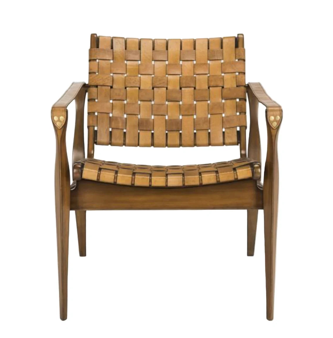 Dilan Leather Safari Chair in Brown