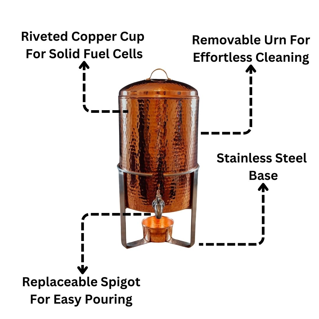 Arcadia Copper Drink Dispenser For Hot And Cold Beverage