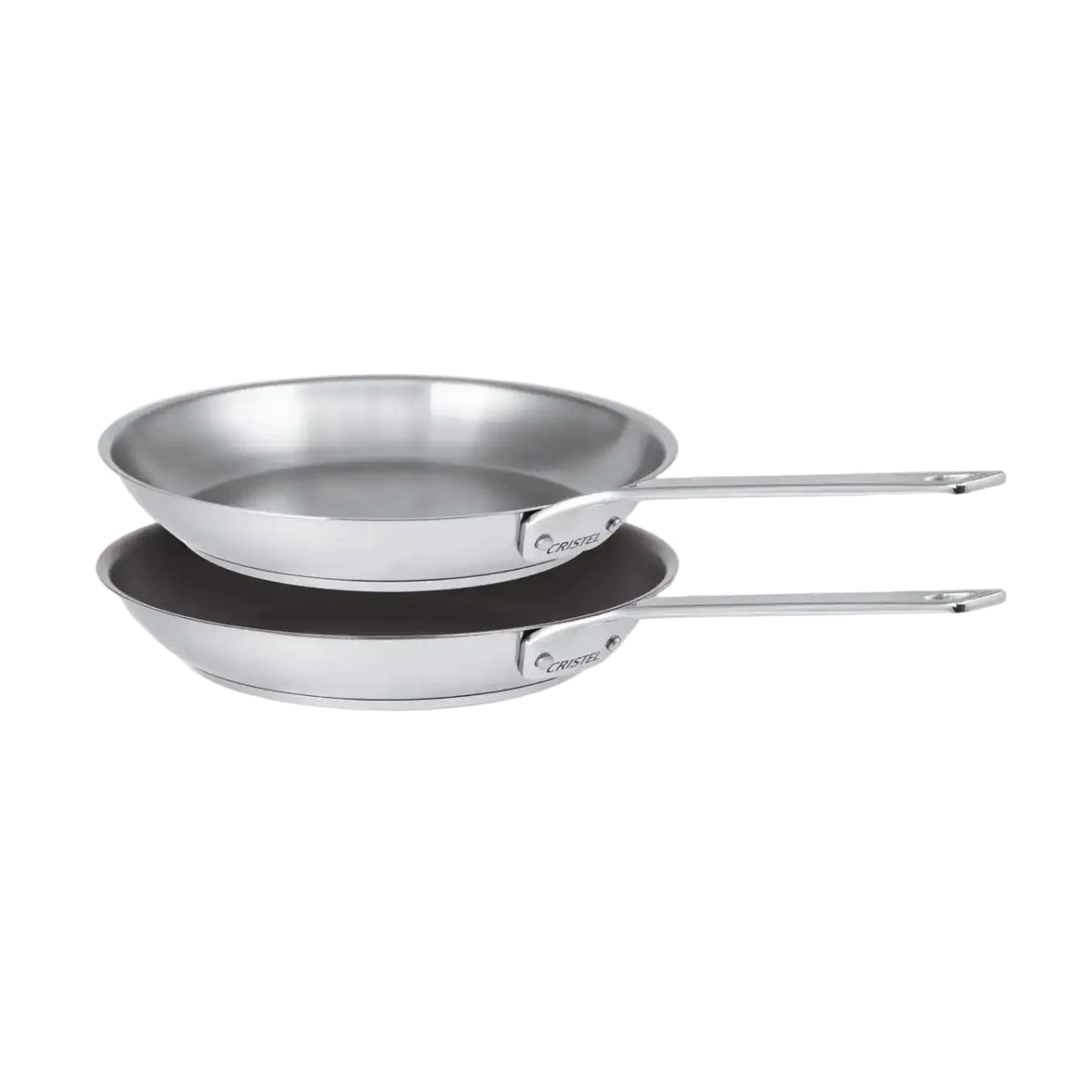 1826 Mixed Stainless & Non-Stick Frying Pans by Cristel — Set of 2