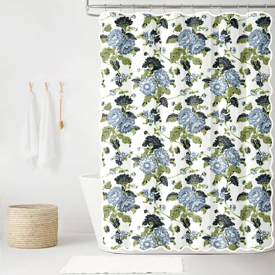 Britain in Rain Scalloped Edge Shower Curtain - The Mayfair Hall