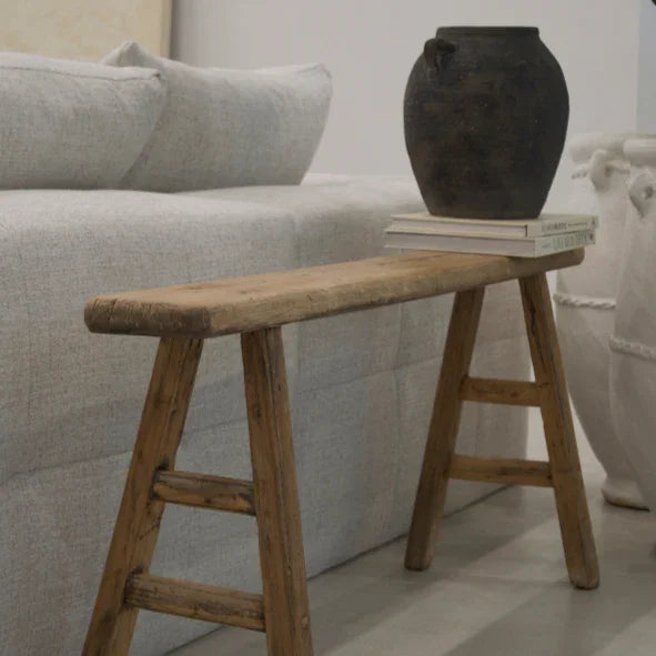 Skinny Elm Wood Bench - The Mayfair Hall