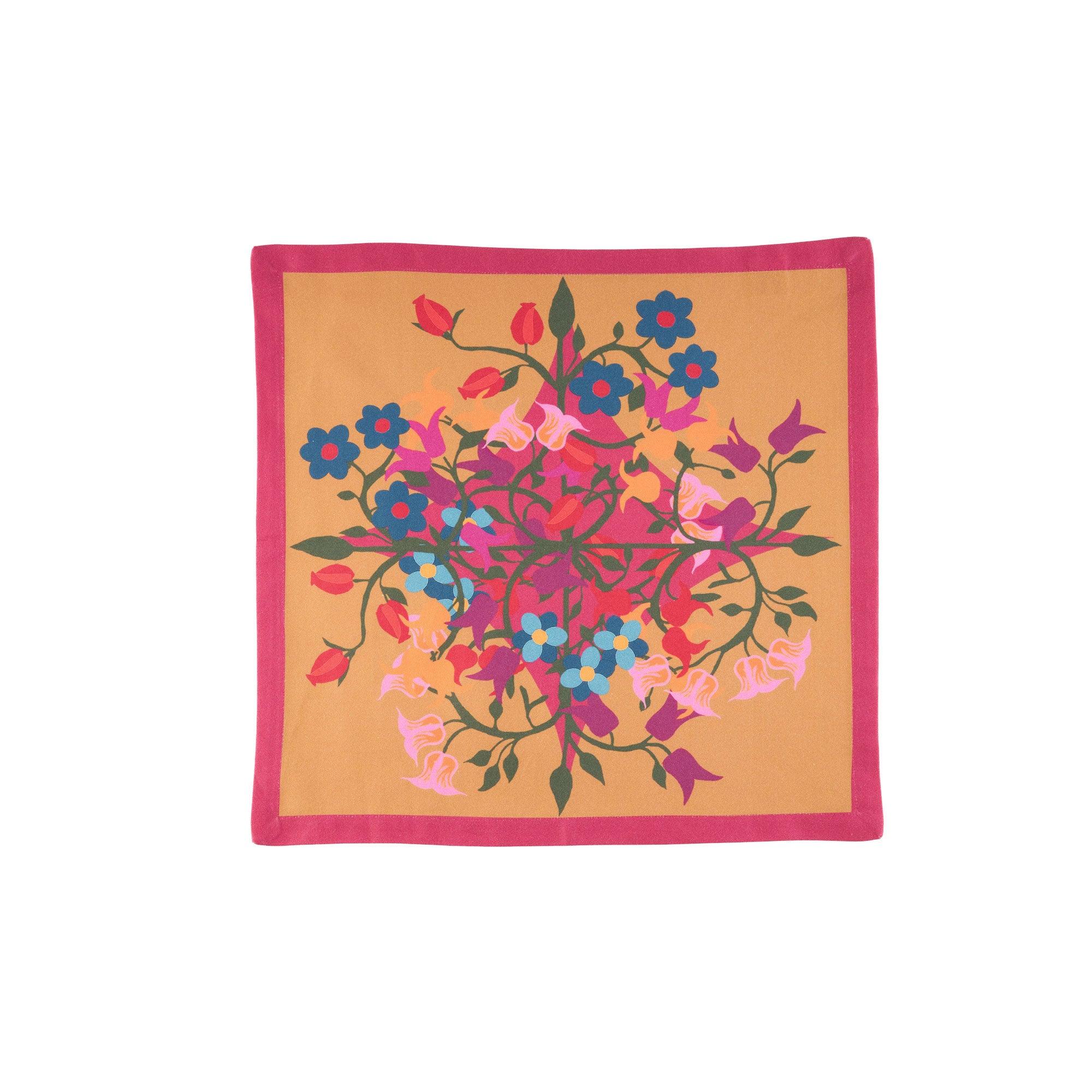 Napkin in Orange with Blumen Print (Set of 6)