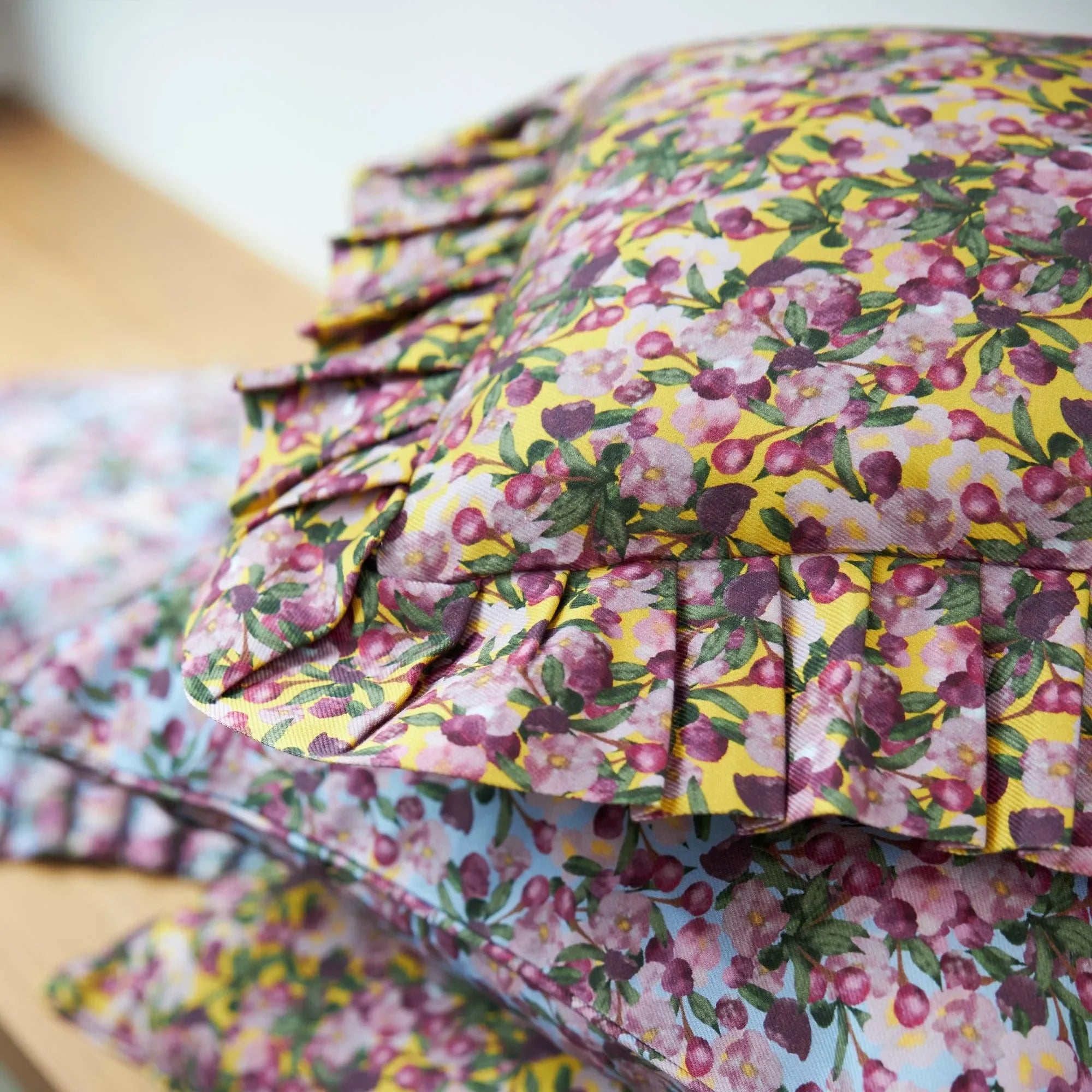 Ruffled Pillow Cover Romance is Dead Yellow - The Mayfair Hall