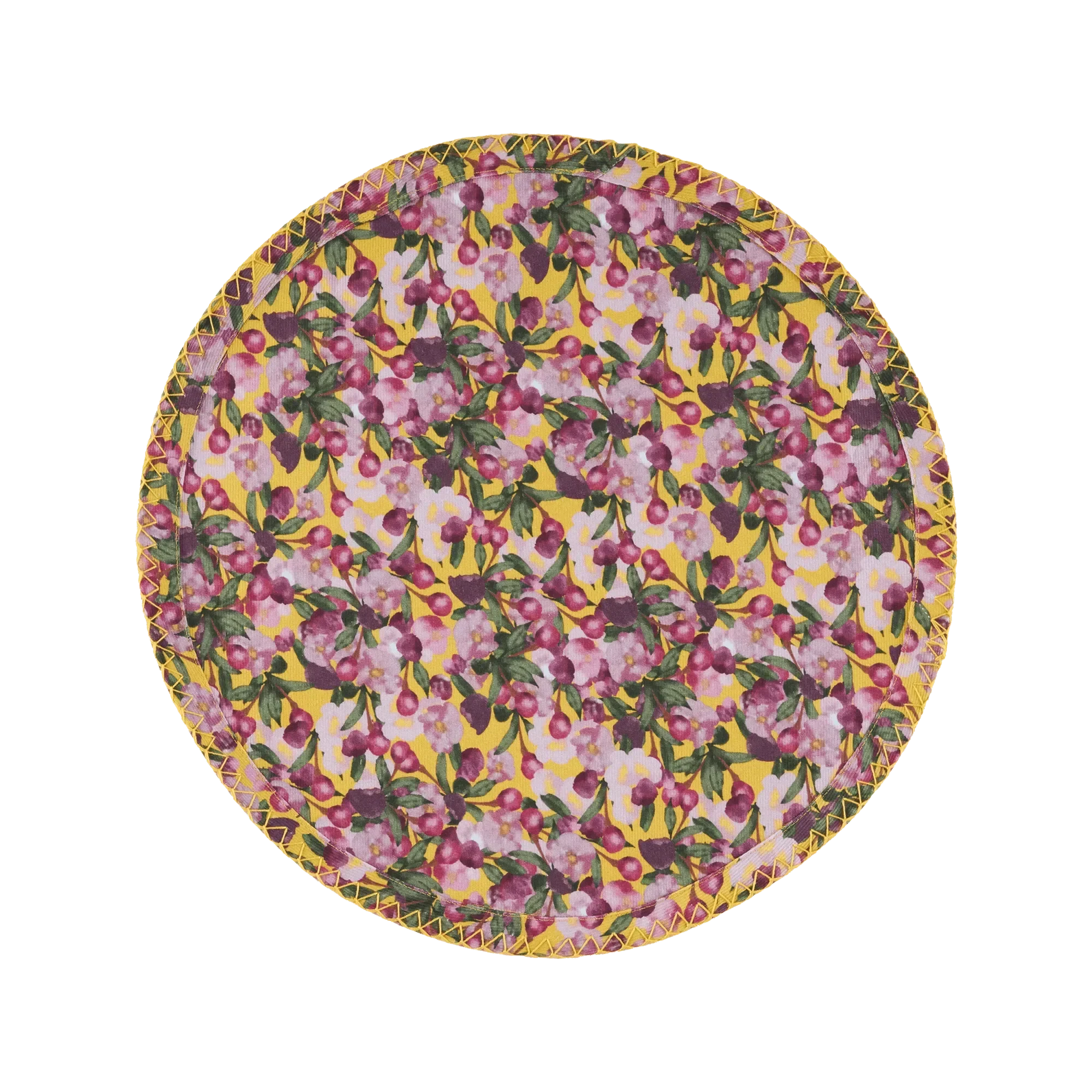 6 Round Placemats Romance is Dead Yellow - The Mayfair Hall