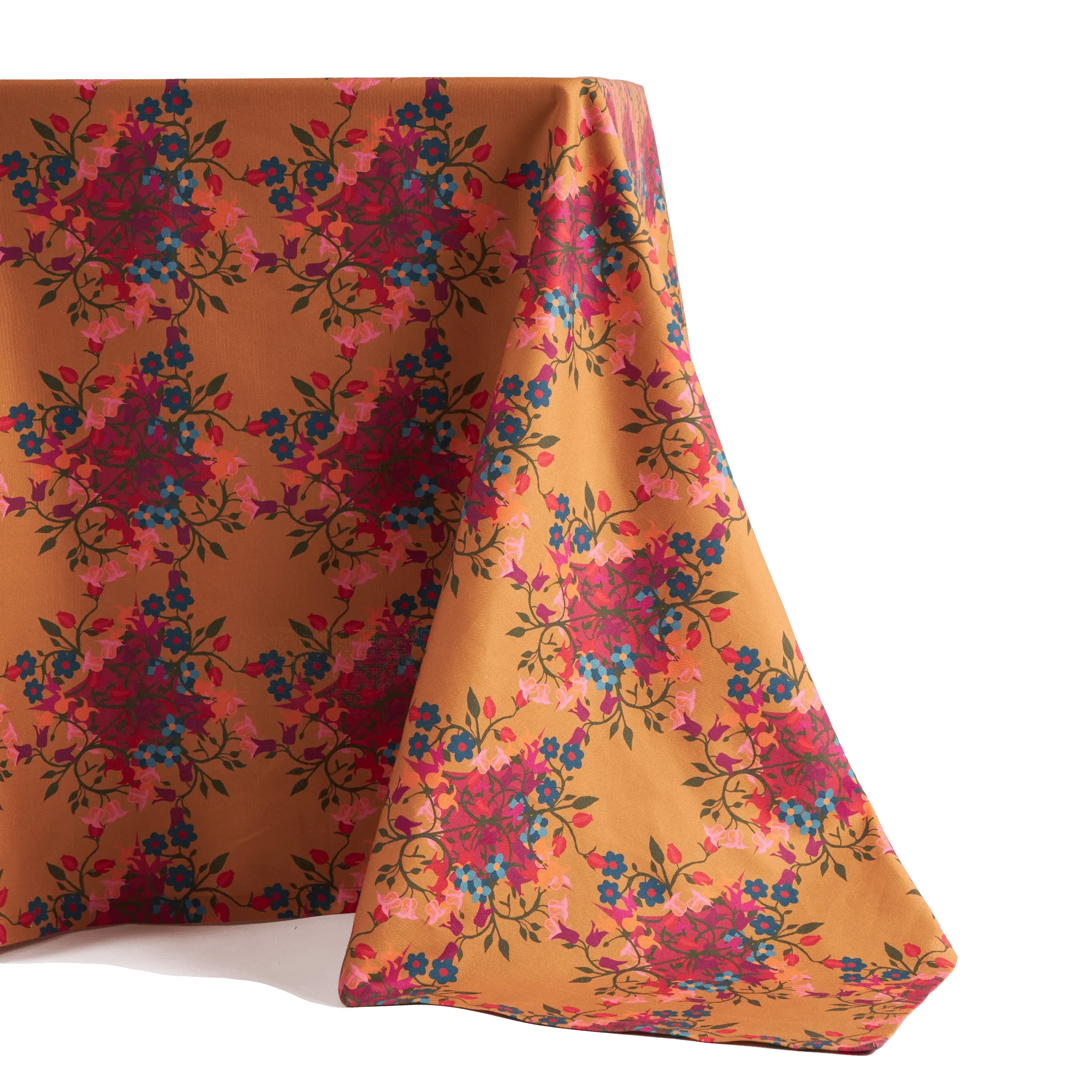 Tablecloth in Orange with Blumen Print