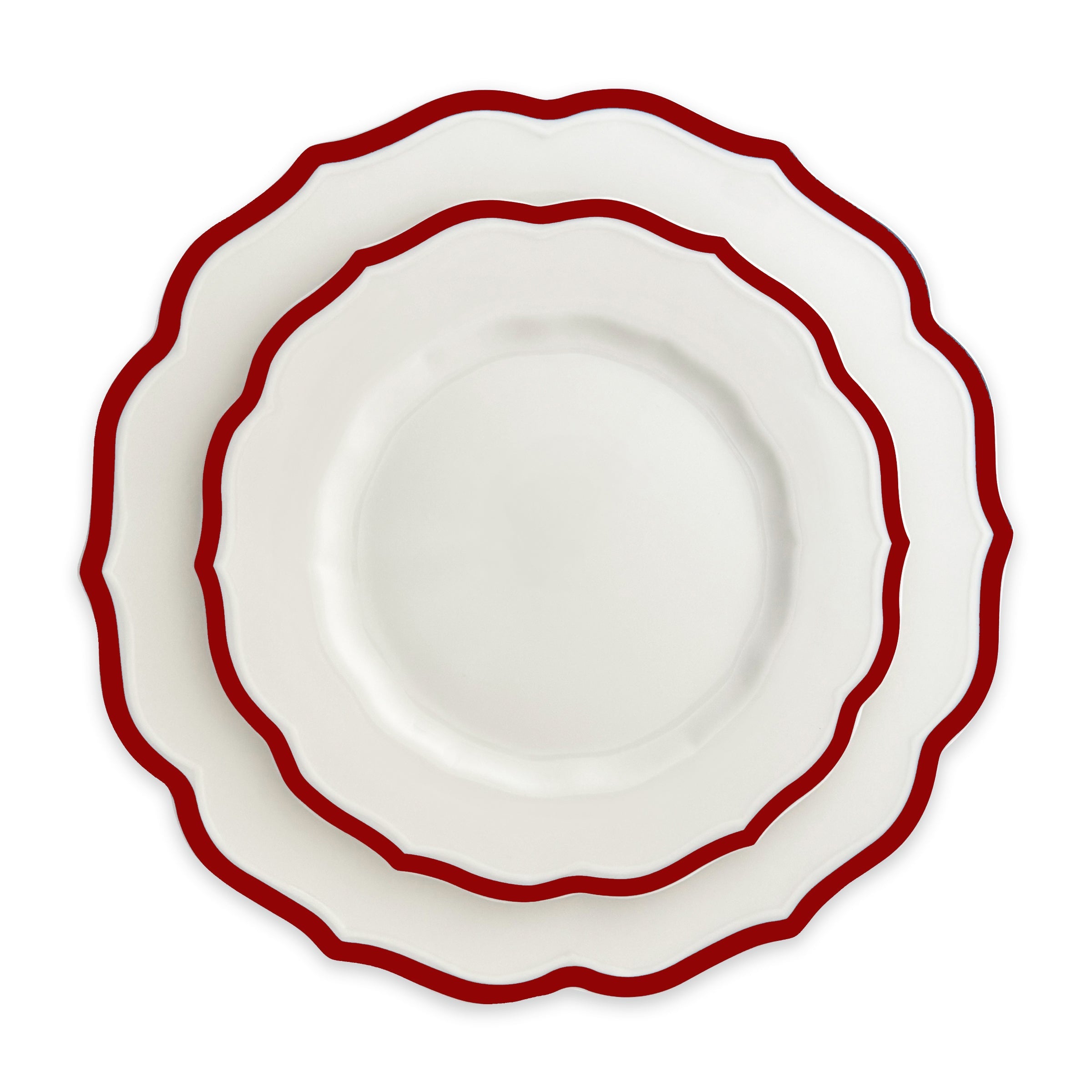 Stella Scalloped Crimson Dinner Plate