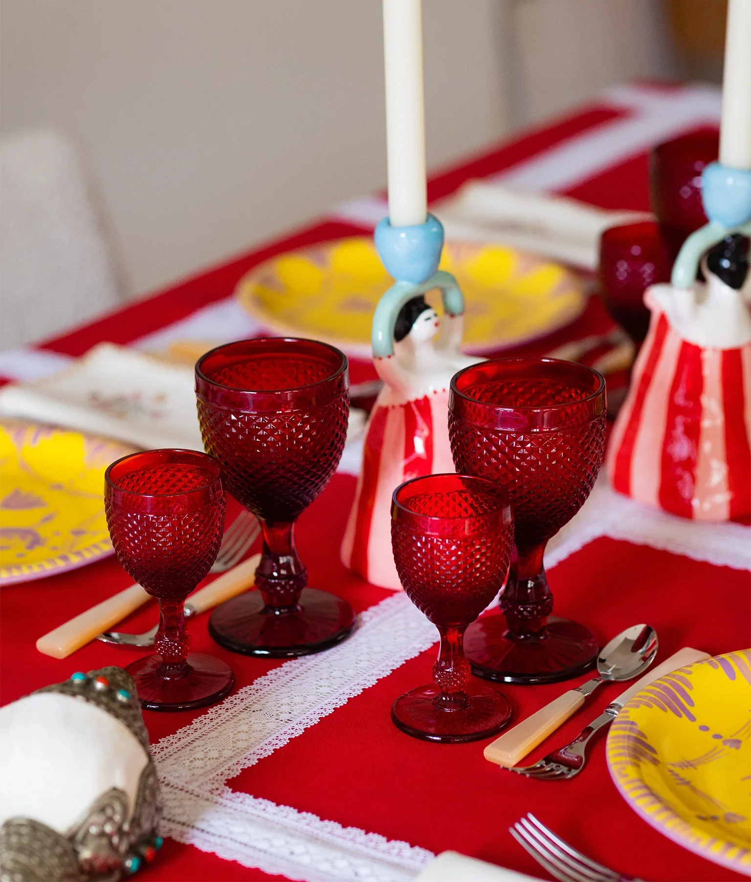 Red White Wine Glass