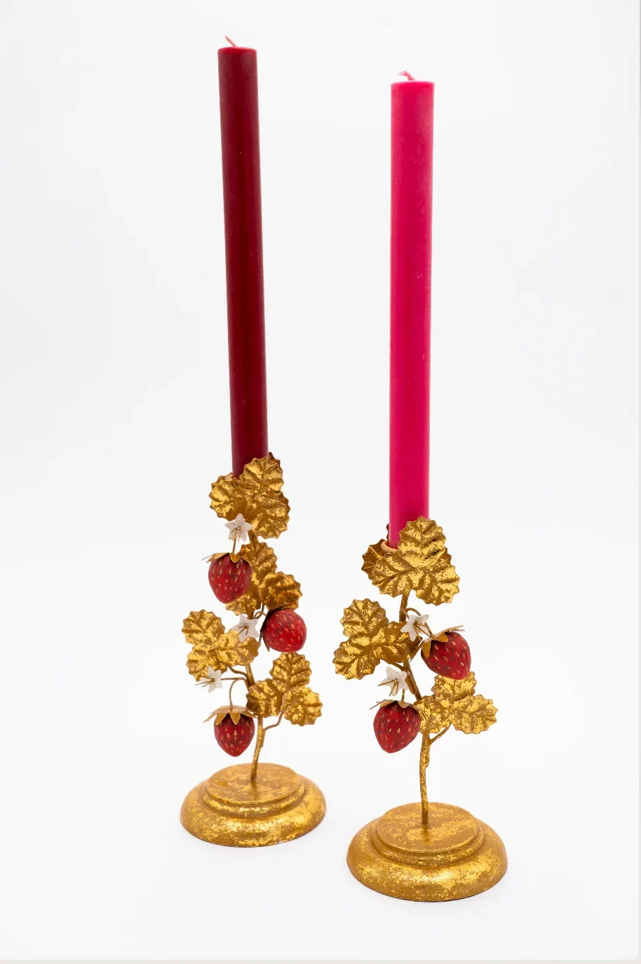 Strawberry Candleholders in Gold - The Mayfair Hall