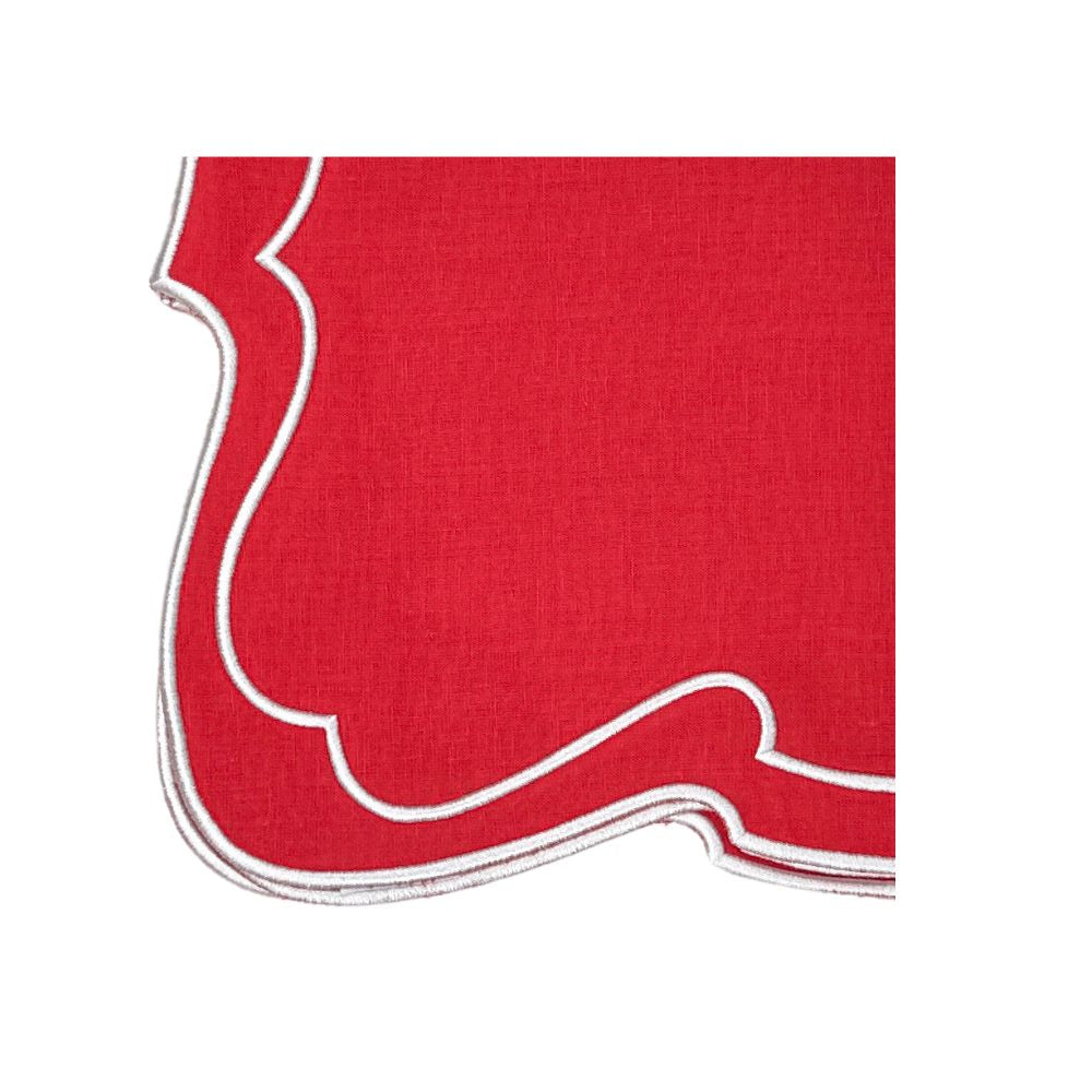 100% Linen - Studio Collection: Belle Napkin - Red (Set of 4)