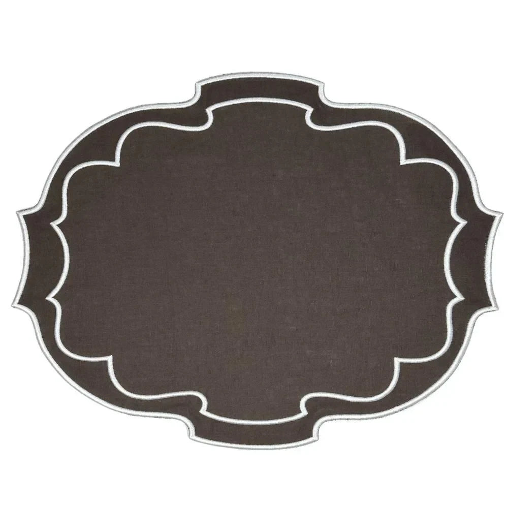 Studio Collection Belle Linen Placemat in Cocoa (Set of 4) - The Mayfair Hall