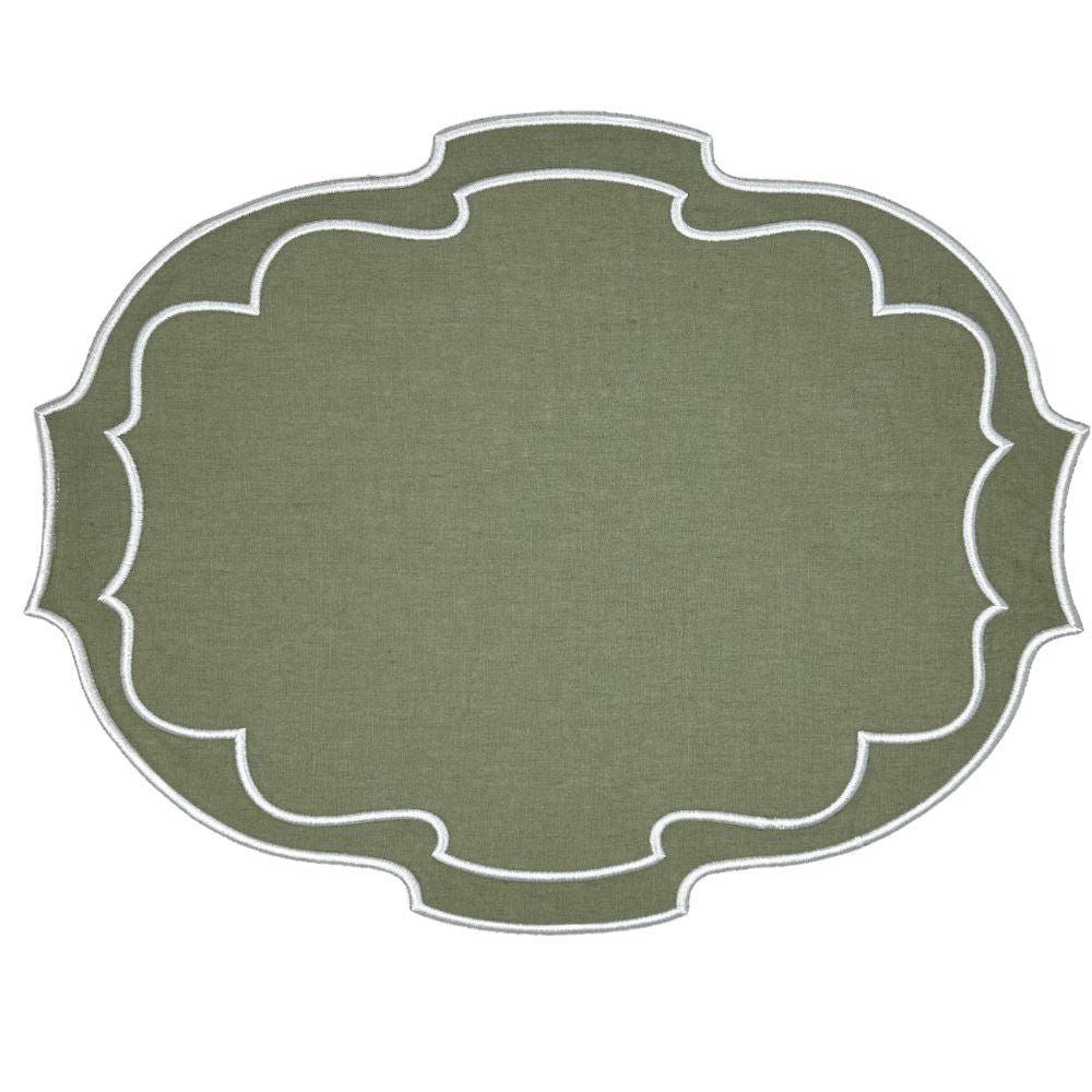 100% Linen - Studio Collection: Belle Placemat - Sage (Set of 4)