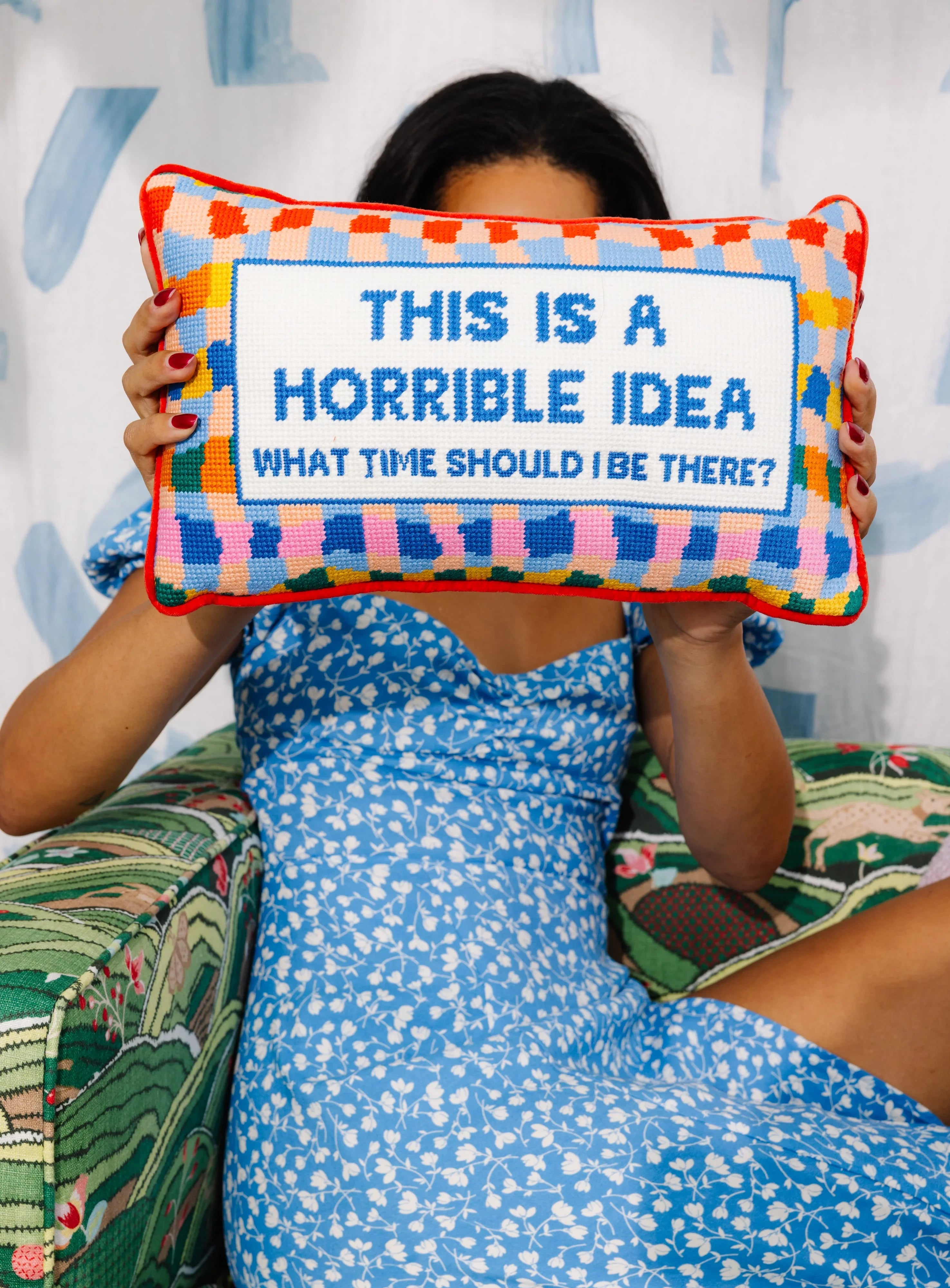 Horrible Idea Needlepoint Pillow - The Mayfair Hall