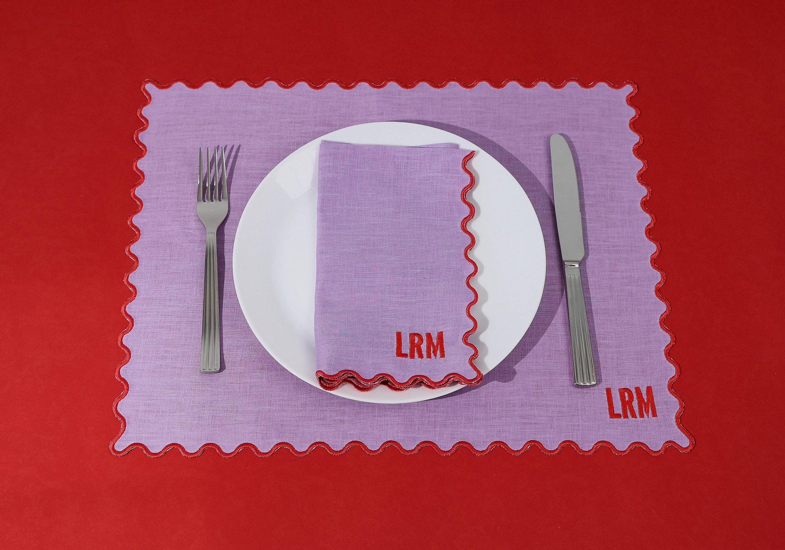 The Vivienne Linen Placemats - Lilac - The Mayfair Hall