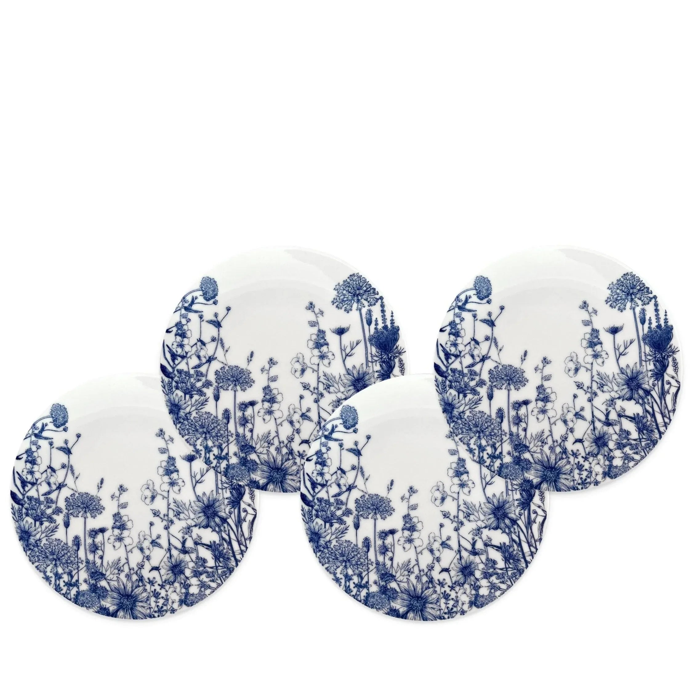 Summer Blues Porcelain Small Plates (Set of 4) - The Mayfair Hall