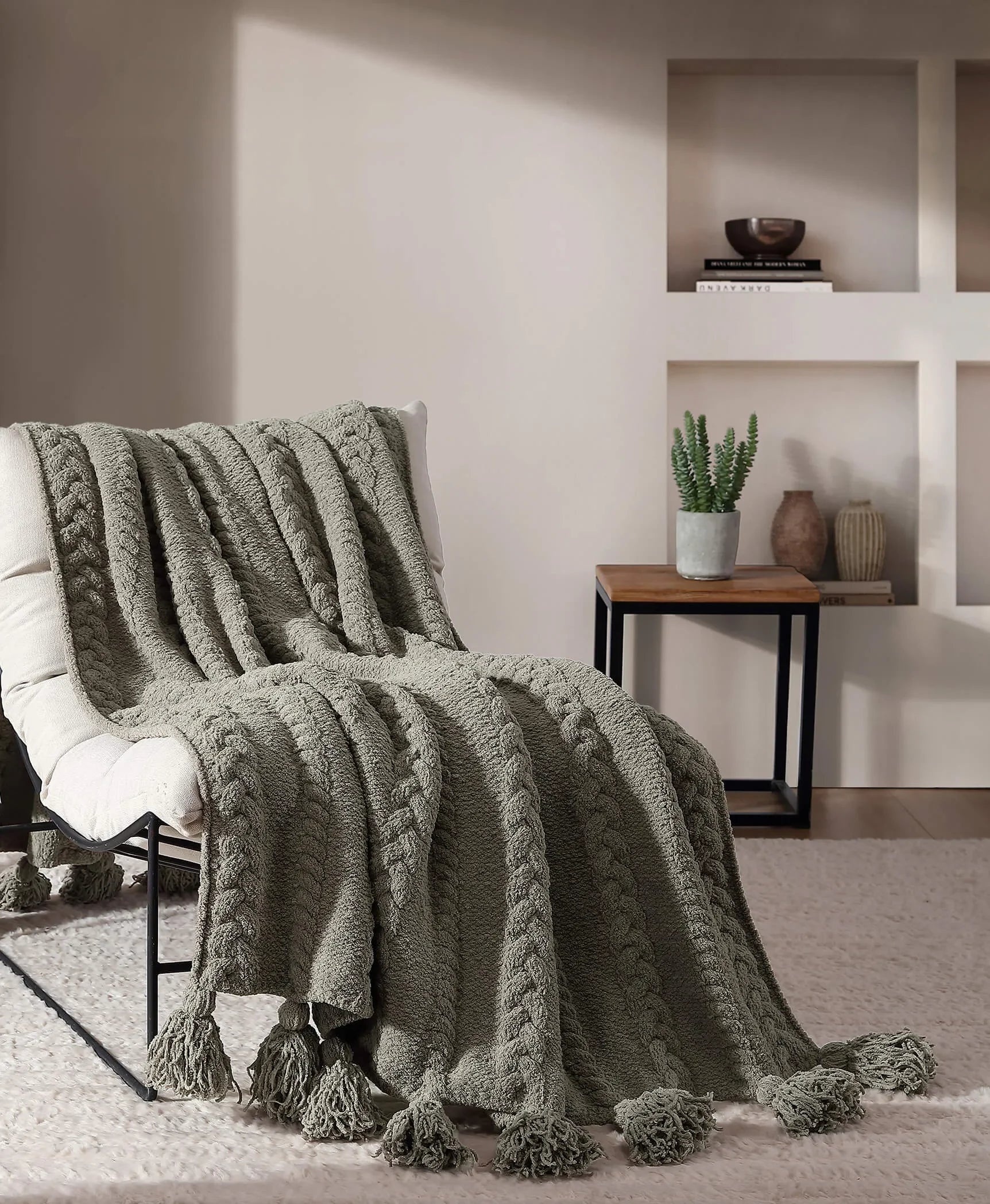 Braided Pom Pom Throw - The Mayfair Hall