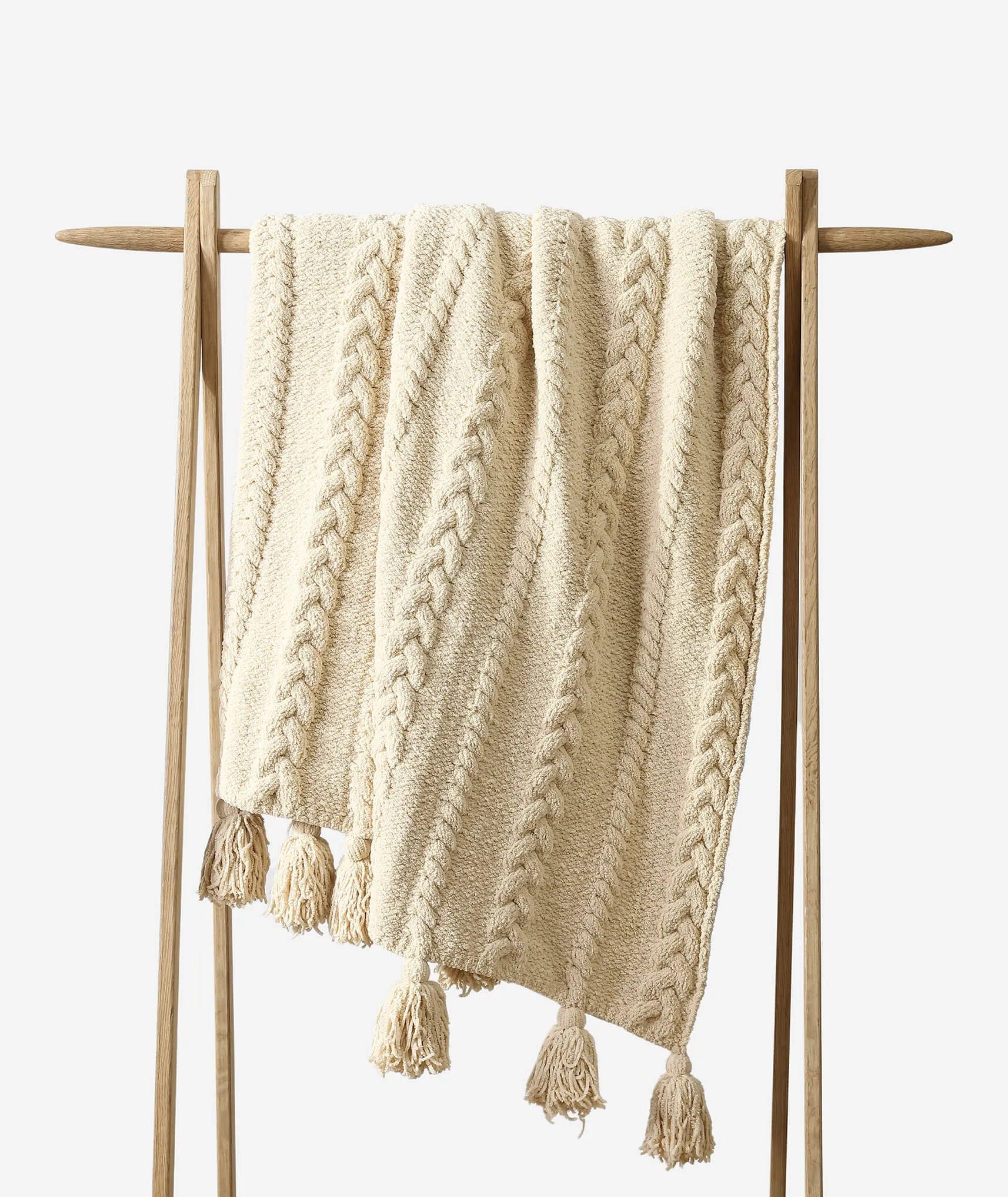 Braided Pom Pom Throw - The Mayfair Hall