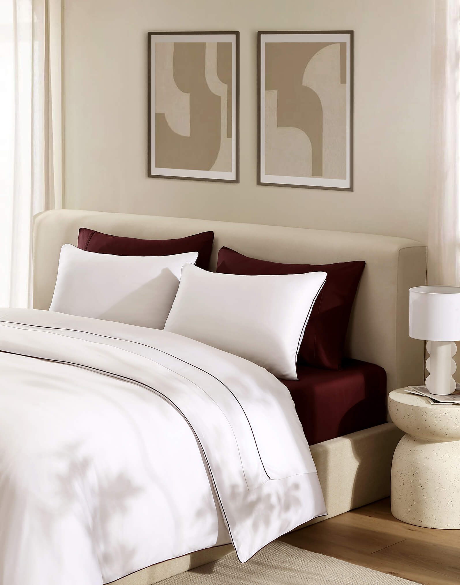 Bamboo Viscose Luxe Top Sheet with Piping