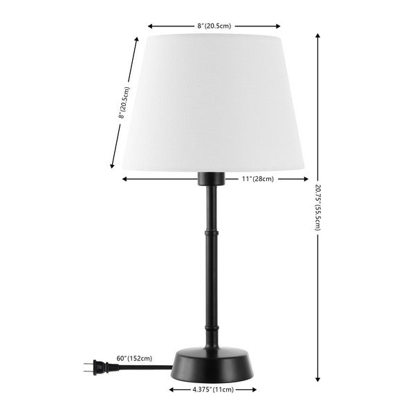 Nysa Table Lamp in Black with Off White Cotton Shade