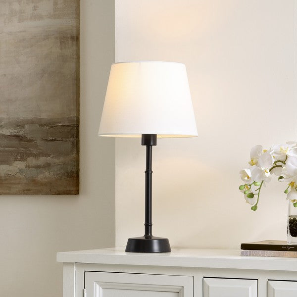 Nysa Table Lamp in Black with Off White Cotton Shade