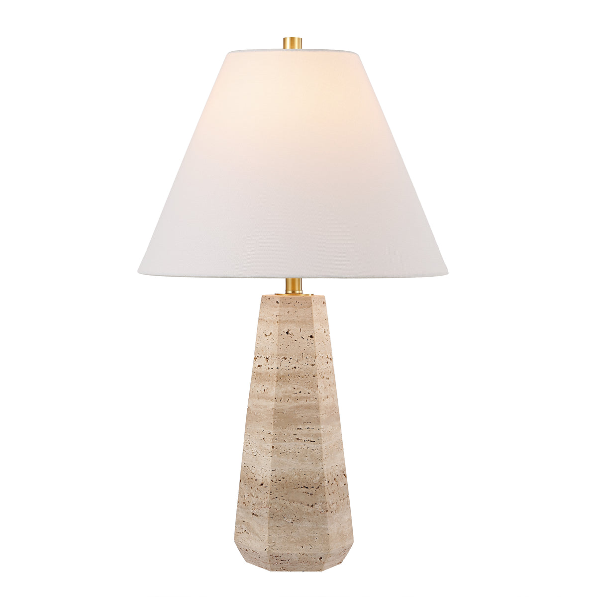Calla Travertine Table Lamp in Beige — 23.5″