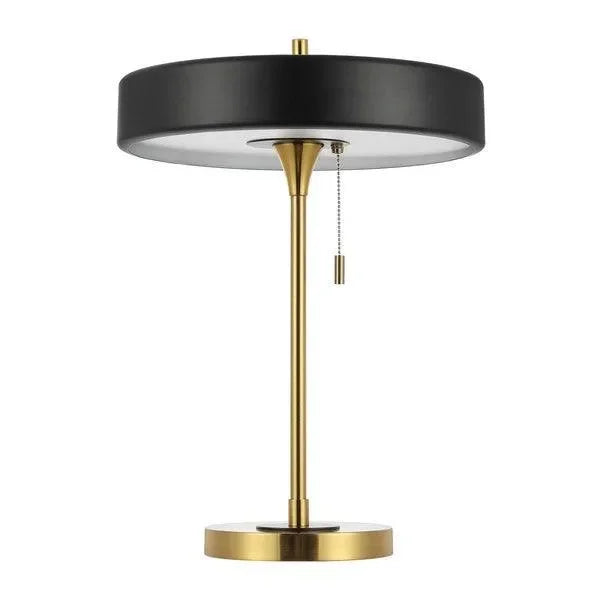 Decker Iron Table Lamp in Black and Brass with Pull Chain - The Mayfair Hall