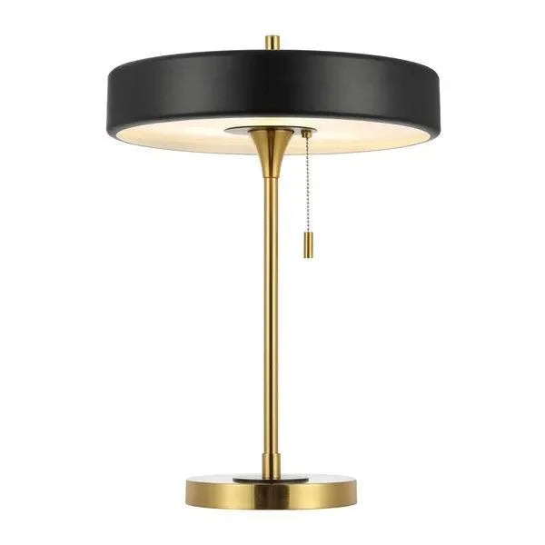Decker Iron Table Lamp in Black and Brass with Pull Chain - The Mayfair Hall