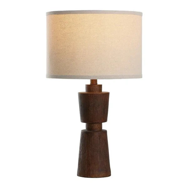 Nici Resin Table Lamp in Brown with Oatmeal Shade