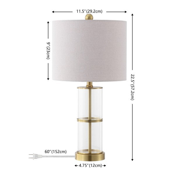 Nalla Glass Table Lamp in Clear and Brass (Set of 2)