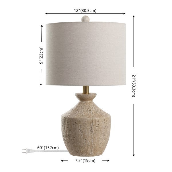 Delacey Resin Table Lamp in Light Brown (Set of 2)