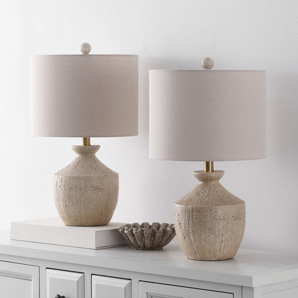 Delacey Resin Table Lamp in Light Brown (Set of 2)