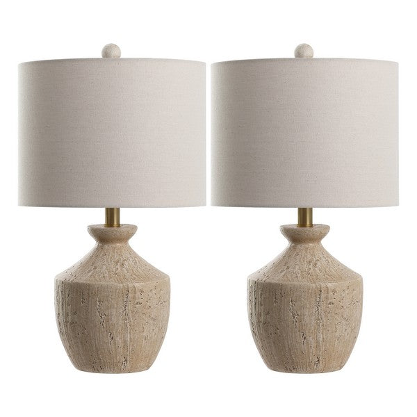 Delacey Resin Table Lamp in Light Brown (Set of 2)