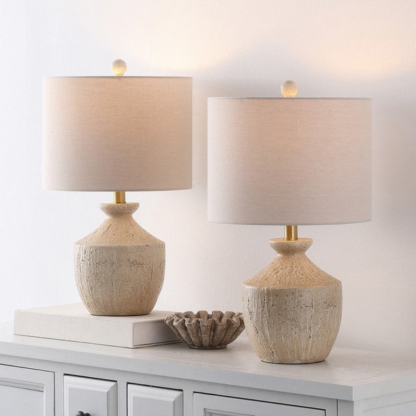 Delacey Resin Table Lamp in Light Brown (Set of 2)