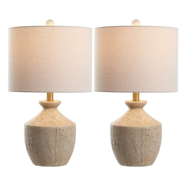 Delacey Resin Table Lamp in Light Brown (Set of 2)