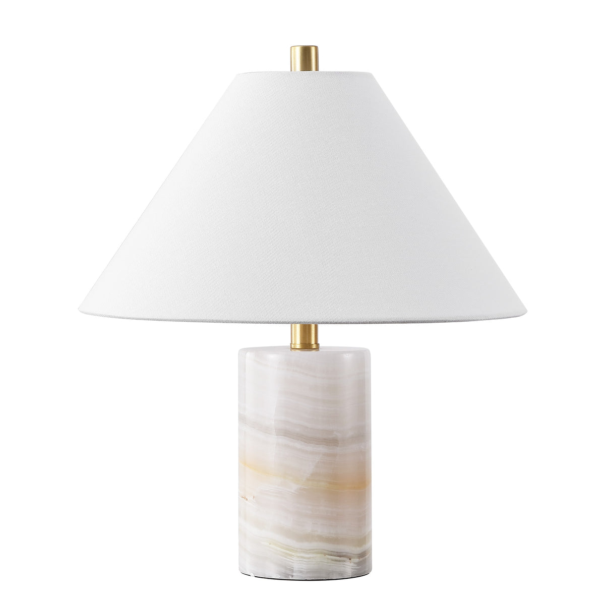Naelle Marble Table Lamp in White and Gold — 19″