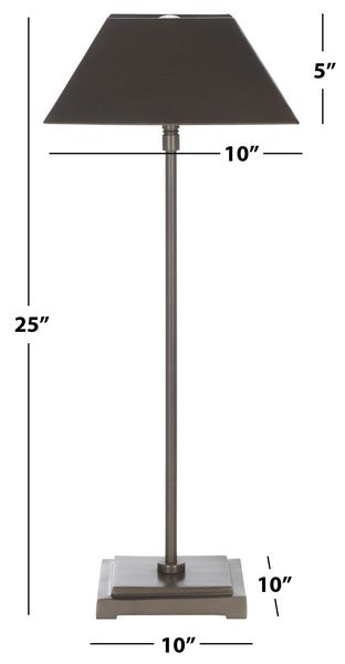 Lleo Table Lamp in Antique Silver with Metal Shade