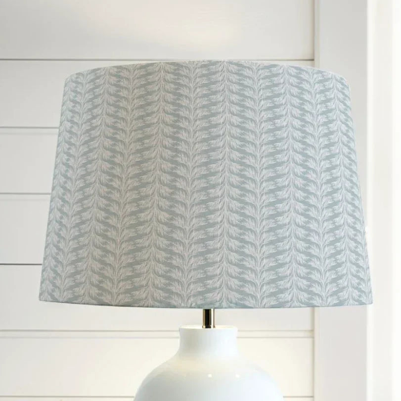 Blue Coastal Lampshade in Sabal Stripe - The Mayfair Hall