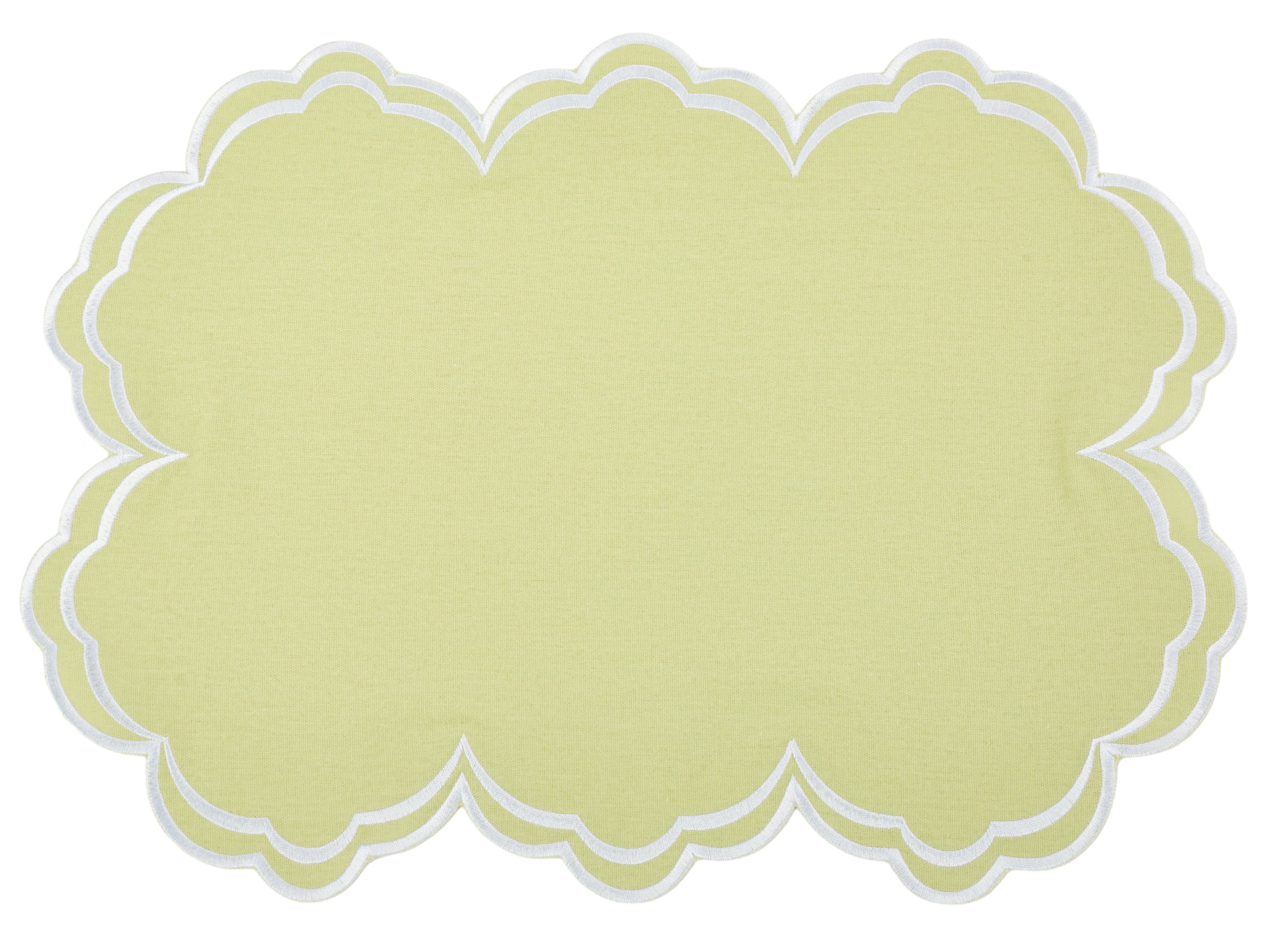 Savannah Green & White Placemat & Napkin