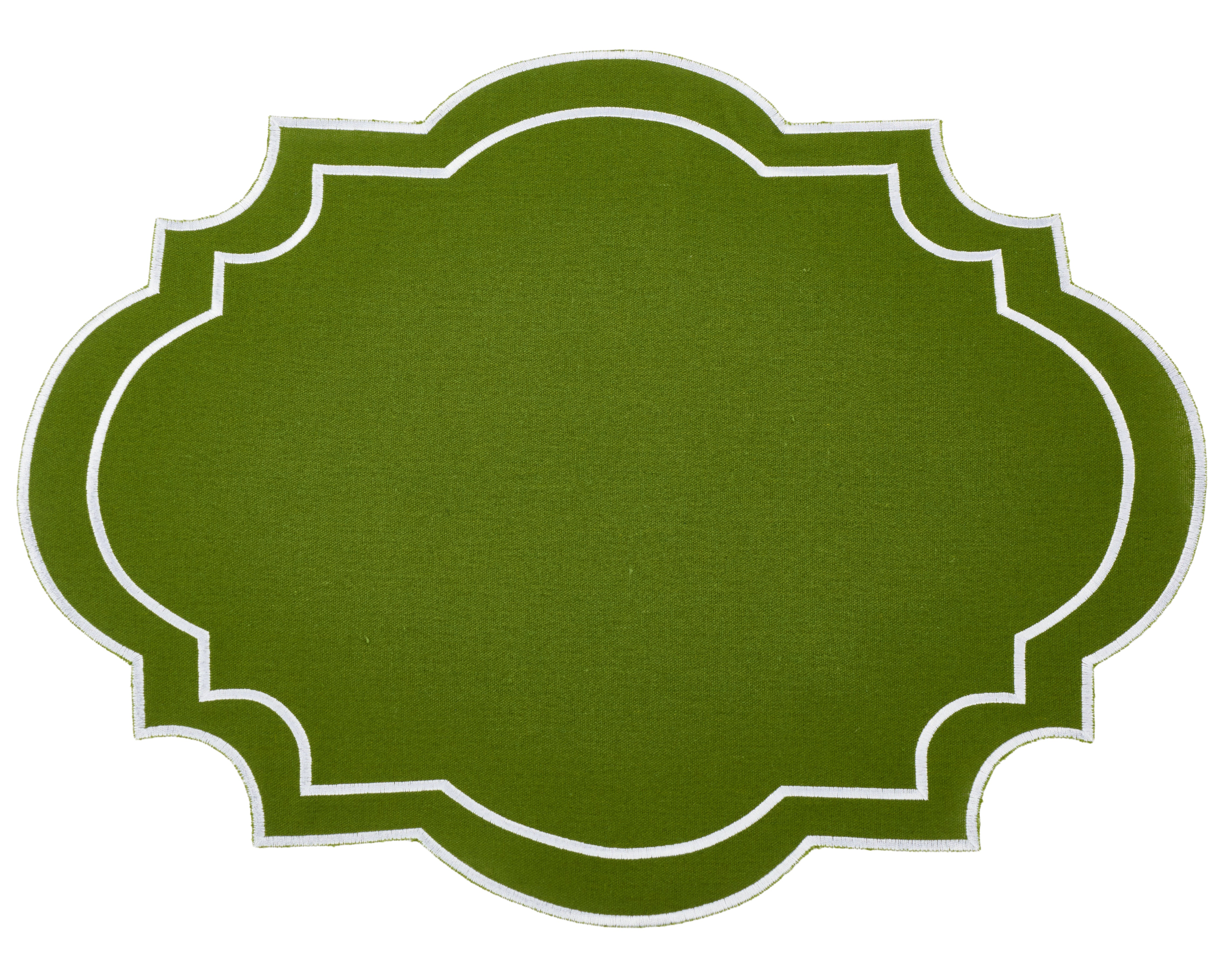 Nantucket Green & White Placemat & Napkin