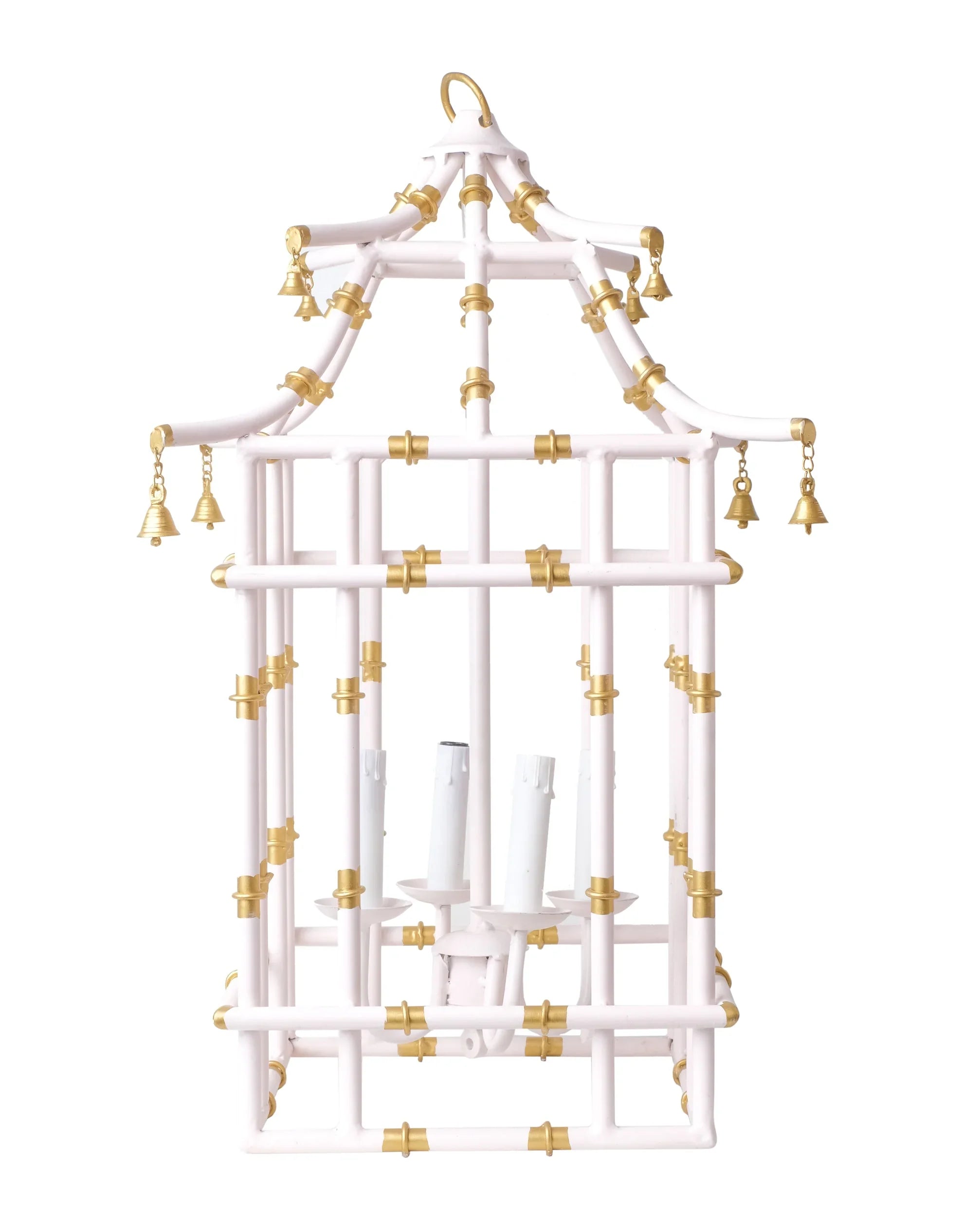 Bamboo Lantern in Pale Pink and Gold - The Mayfair Hall