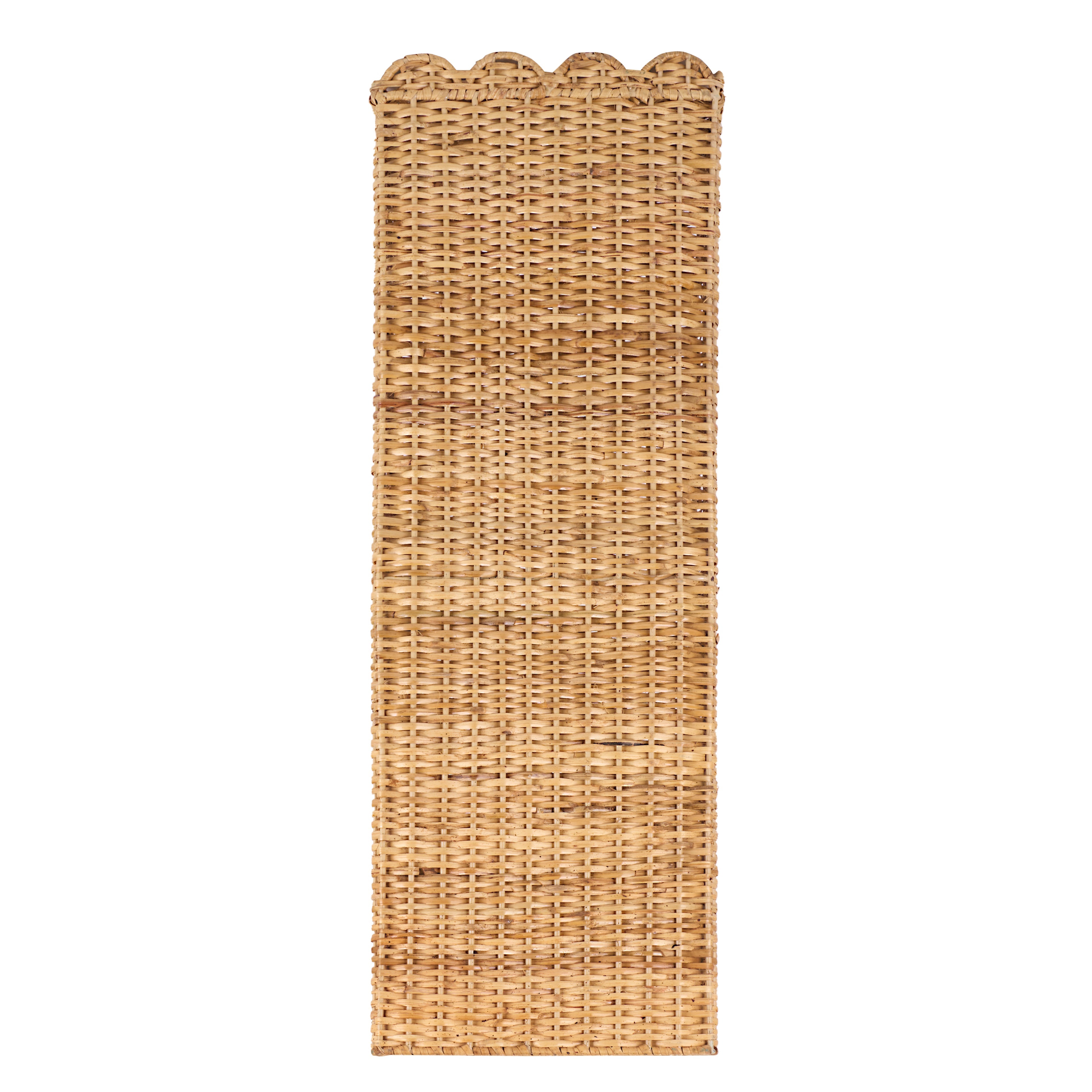 Square Scalloped Trim Wicker Urn and Pedestal (3 Options)