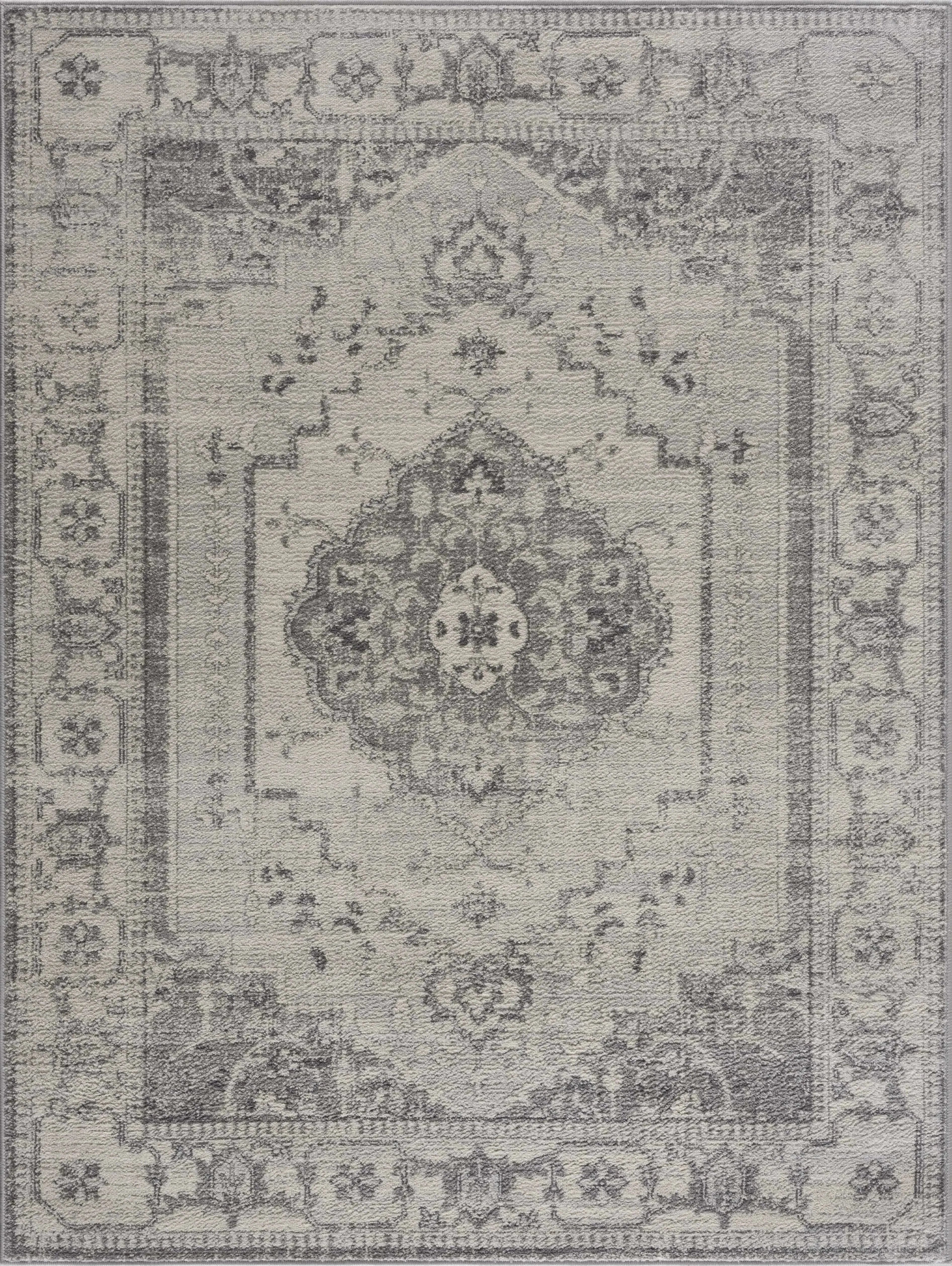 Ivory & Gray Medallion Rug TGS2315 - Limited Edition - The Mayfair Hall