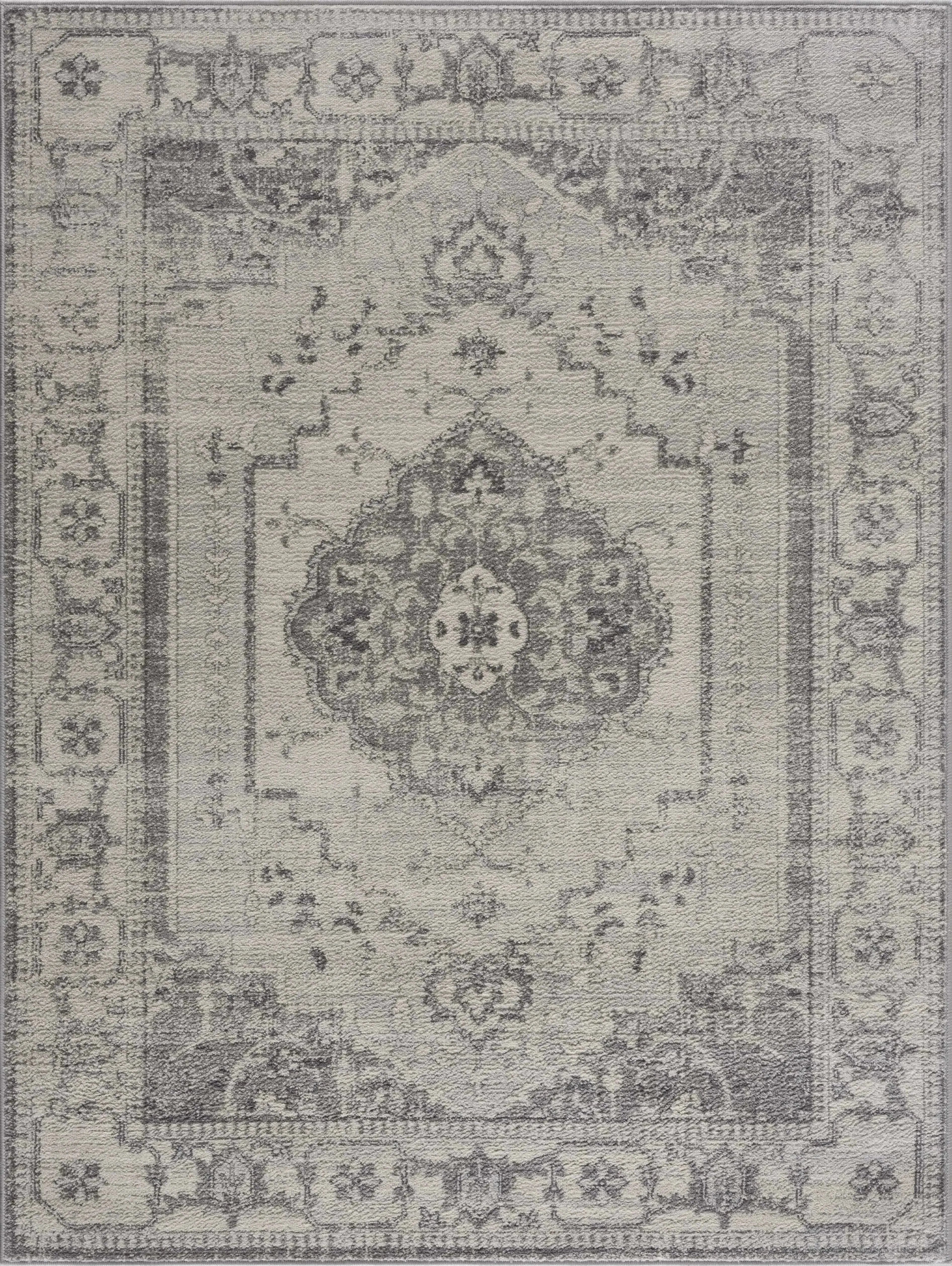 Ivory & Gray Medallion Rug TGS2315 - Limited Edition - The Mayfair Hall